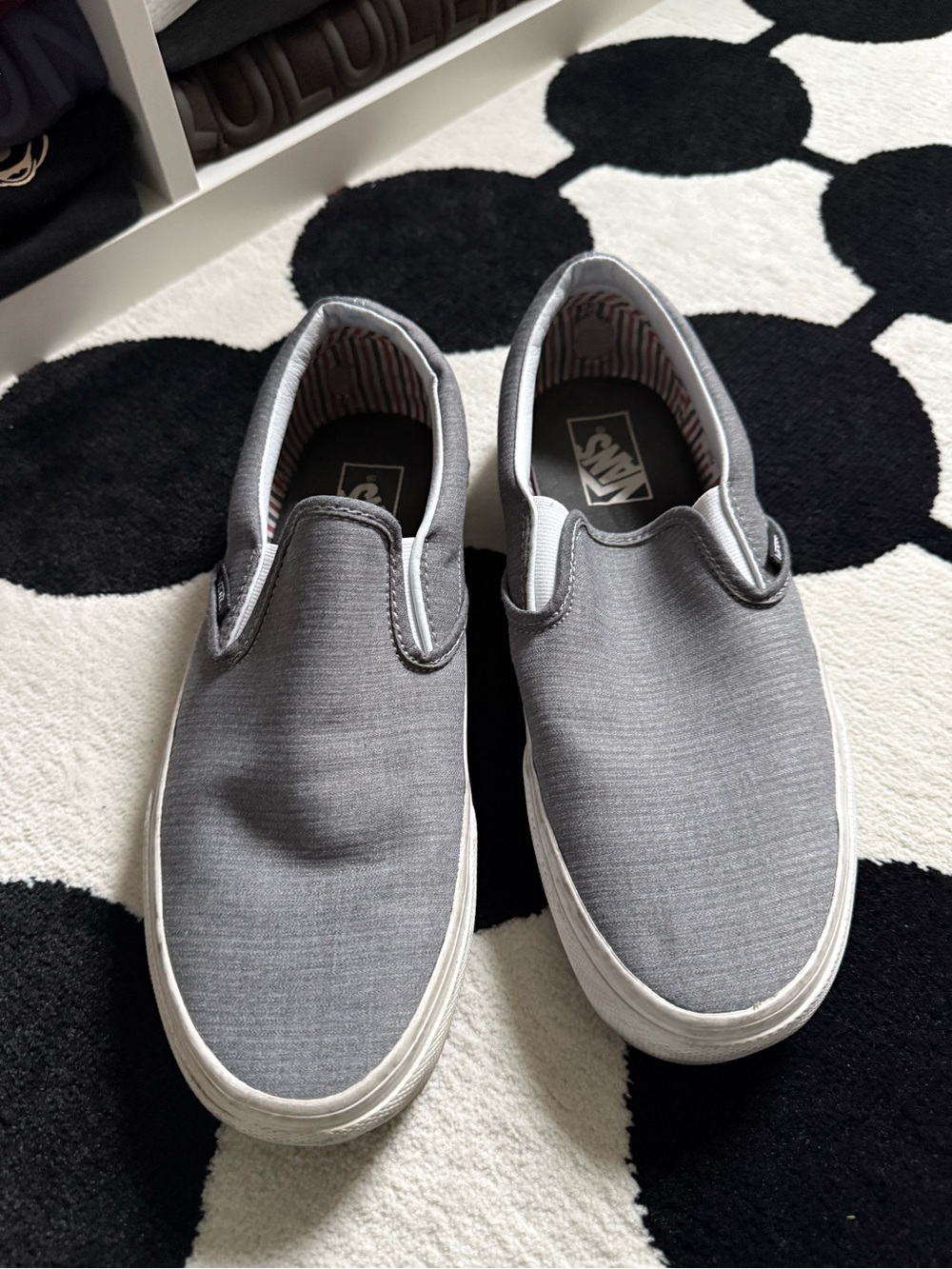 Vans Classic Slip-On Loafers in Gray with White Sole